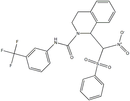 1-[nitro(phenylsulfonyl)methyl]-N-[3-(trifluoromethyl)phenyl]-3,4-dihydro-2(1H)-isoquinolinecarboxamide Struktur