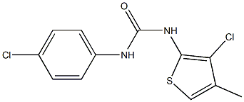 N-(3-chloro-4-methyl-2-thienyl)-N'-(4-chlorophenyl)urea Struktur