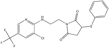 1-(2-{[3-chloro-5-(trifluoromethyl)-2-pyridinyl]amino}ethyl)-3-(phenylsulfanyl)dihydro-1H-pyrrole-2,5-dione Struktur