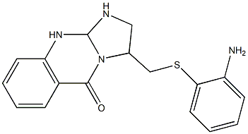 3-{[(2-aminophenyl)sulfanyl]methyl}-2,3,10,10a-tetrahydroimidazo[2,1-b]quinazolin-5(1H)-one Struktur