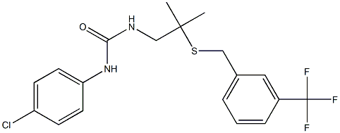 N-(4-chlorophenyl)-N'-(2-methyl-2-{[3-(trifluoromethyl)benzyl]sulfanyl}propyl)urea Struktur