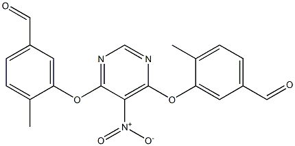 3-{[6-(5-formyl-2-methylphenoxy)-5-nitro-4-pyrimidinyl]oxy}-4-methylbenzenecarbaldehyde Struktur