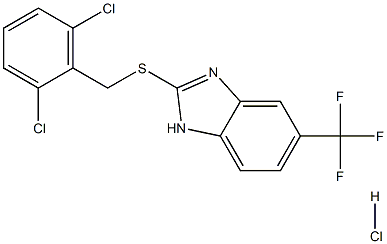 2-[(2,6-dichlorobenzyl)thio]-5-(trifluoromethyl)-1H-benzo[d]imidazole hydrochloride Struktur