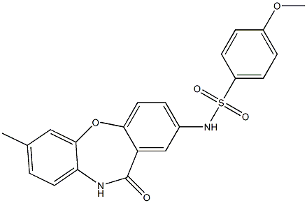 4-methoxy-N-(7-methyl-11-oxo-10,11-dihydrodibenzo[b,f][1,4]oxazepin-2-yl)benzenesulfonamide Struktur