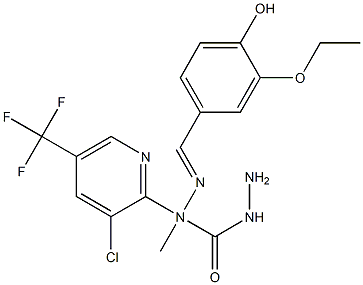 N''-[3-chloro-5-(trifluoromethyl)-2-pyridinyl]-N'''-[(E)-(3-ethoxy-4-hydroxyphenyl)methylidene]-N''-methylcarbonic dihydrazide Struktur