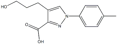 4-(3-hydroxypropyl)-1-(4-methylphenyl)-1H-pyrazole-3-carboxylic acid Struktur