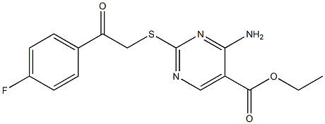 ethyl 4-amino-2-{[2-(4-fluorophenyl)-2-oxoethyl]thio}pyrimidine-5-carboxylate Struktur