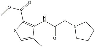 methyl 4-methyl-3-[(2-tetrahydro-1H-pyrrol-1-ylacetyl)amino]thiophene-2-carboxylate Struktur