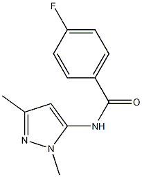 N-(1,3-dimethyl-1H-pyrazol-5-yl)-4-fluorobenzenecarboxamide Struktur