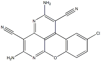 2,5-diamino-10-chlorochromeno[4,3,2-de][1,6]naphthyridine-1,4-dicarbonitrile Struktur