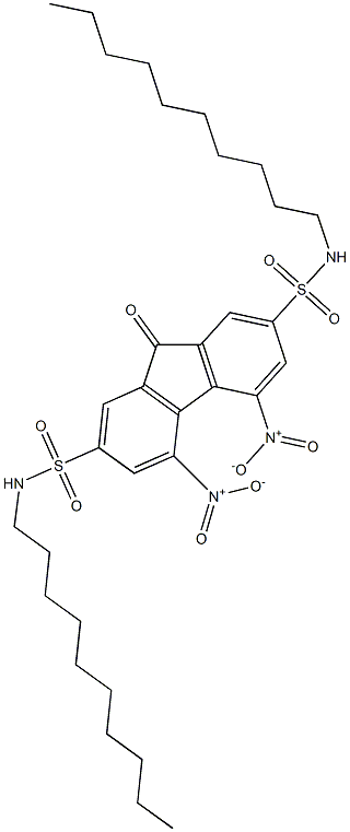 N2,N7-didecyl-4,5-dinitro-9-oxo-9H-2,7-fluorenedisulfonamide Struktur