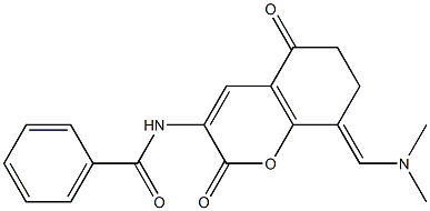 N-{8-[(E)-(dimethylamino)methylidene]-2,5-dioxo-5,6,7,8-tetrahydro-2H-chromen-3-yl}benzenecarboxamide Struktur