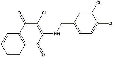 2-chloro-3-[(3,4-dichlorobenzyl)amino]naphthoquinone Struktur