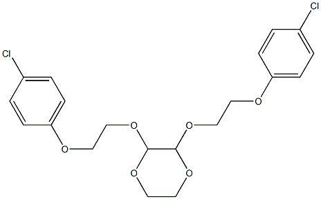 2,3-di[2-(4-chlorophenoxy)ethoxy]-1,4-dioxane Struktur