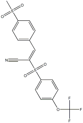 (E)-3-[4-(methylsulfonyl)phenyl]-2-{[4-(trifluoromethoxy)phenyl]sulfonyl}-2-propenenitrile Struktur