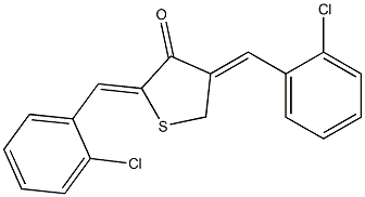 2,4-di(2-chlorobenzylidene)tetrahydrothiophen-3-one Struktur