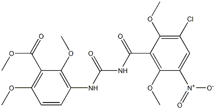 methyl 3-({[(3-chloro-2,6-dimethoxy-5-nitrobenzoyl)amino]carbonyl}amino)-2,6-dimethoxybenzoate Struktur