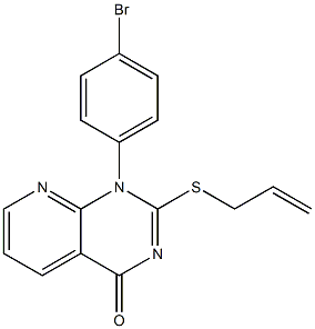 2-(allylthio)-1-(4-bromophenyl)-1,4-dihydropyrido[2,3-d]pyrimidin-4-one Struktur