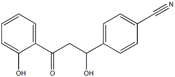 4-[1-hydroxy-3-(2-hydroxyphenyl)-3-oxopropyl]benzonitrile Struktur