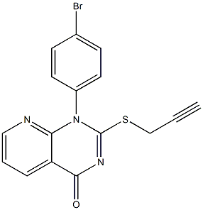 1-(4-bromophenyl)-2-(prop-2-ynylthio)-1,4-dihydropyrido[2,3-d]pyrimidin-4-one Struktur