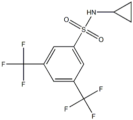 N1-cyclopropyl-3,5-di(trifluoromethyl)benzene-1-sulfonamide Struktur