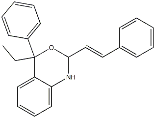 2-styryl-4-ethyl-4-phenyl-1,4-dihydro-2H-3,1-benzoxazine Struktur