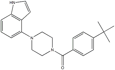 [4-(tert-butyl)phenyl][4-(1H-indol-4-yl)piperazino]methanone Struktur