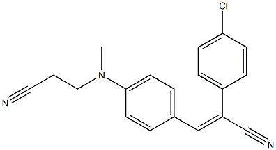 2-(4-chlorophenyl)-3-{4-[(2-cyanoethyl)(methyl)amino]phenyl}acrylonitrile Struktur