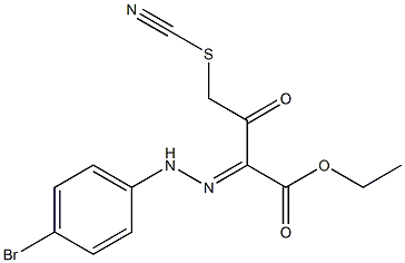 ethyl 2-[2-(4-bromophenyl)hydrazono]-3-oxo-4-thiocyanatobutanoate Struktur