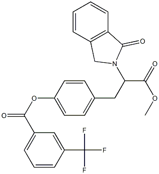 4-[3-methoxy-3-oxo-2-(1-oxo-1,3-dihydro-2H-isoindol-2-yl)propyl]phenyl 3-(trifluoromethyl)benzenecarboxylate Struktur