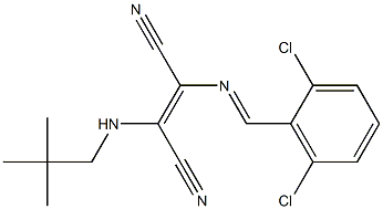 2-[(2,6-dichlorobenzylidene)amino]-3-(neopentylamino)but-2-enedinitrile Struktur