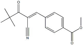 methyl 4-[(E)-2-cyano-4,4-dimethyl-3-oxo-1-pentenyl]benzenecarboxylate Struktur