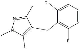 4-(2-chloro-6-fluorobenzyl)-1,3,5-trimethyl-1H-pyrazole Struktur