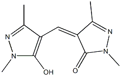 4-[(5-hydroxy-1,3-dimethyl-1H-pyrazol-4-yl)methylidene]-1,3-dimethyl-4,5-dihydro-1H-pyrazol-5-one Struktur