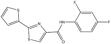 N-(2,4-difluorophenyl)-2-(2-thienyl)-1,3-thiazole-4-carboxamide Struktur