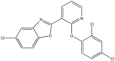 5-chloro-2-[2-(2,4-dichlorophenoxy)-3-pyridinyl]-1,3-benzoxazole Struktur