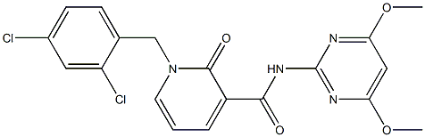 1-(2,4-dichlorobenzyl)-N-(4,6-dimethoxy-2-pyrimidinyl)-2-oxo-1,2-dihydro-3-pyridinecarboxamide Struktur