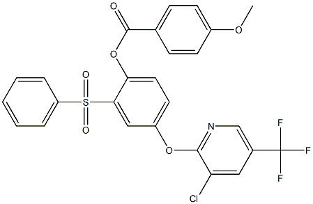 4-{[3-chloro-5-(trifluoromethyl)-2-pyridinyl]oxy}-2-(phenylsulfonyl)phenyl 4-methoxybenzenecarboxylate Struktur