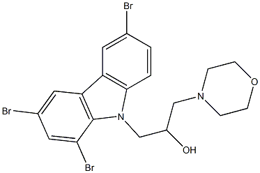 1-morpholino-3-(1,3,6-tribromo-9H-carbazol-9-yl)propan-2-ol Struktur