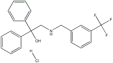 1,1-diphenyl-2-{[3-(trifluoromethyl)benzyl]amino}-1-ethanol hydra chloride Struktur