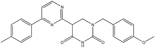 1-(4-methoxybenzyl)-5-[4-(4-methylphenyl)-2-pyrimidinyl]dihydro-2,4(1H,3H)-pyrimidinedione Struktur