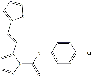 N1-(4-chlorophenyl)-5-[2-(2-thienyl)vinyl]-1H-pyrazole-1-carboxamide Struktur