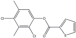 2,4-dichloro-3,5-dimethylphenyl thiophene-2-carboxylate Struktur