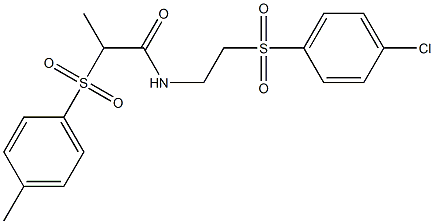 N-{2-[(4-chlorophenyl)sulfonyl]ethyl}-2-[(4-methylphenyl)sulfonyl]propanamide Struktur