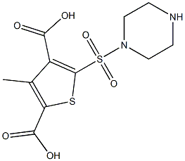 3-methyl-5-(piperazin-1-ylsulfonyl)thiophene-2,4-dicarboxylic acid Struktur