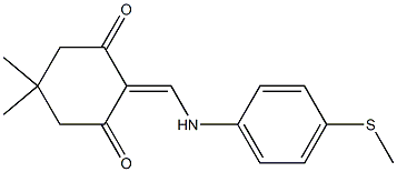 5,5-dimethyl-2-{[4-(methylsulfanyl)anilino]methylene}-1,3-cyclohexanedione Struktur