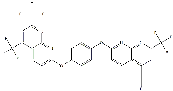 7-(4-{[5,7-bis(trifluoromethyl)[1,8]naphthyridin-2-yl]oxy}phenoxy)-2,4-bis(trifluoromethyl)[1,8]naphthyridine Struktur