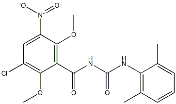 N-(3-chloro-2,6-dimethoxy-5-nitrobenzoyl)-N'-(2,6-dimethylphenyl)urea Struktur