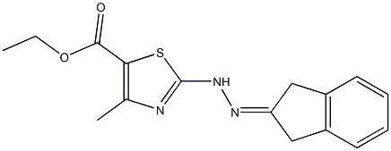 ethyl 2-[2-(2,3-dihydro-1H-inden-2-yliden)hydrazino]-4-methyl-1,3-thiazole-5-carboxylate Struktur