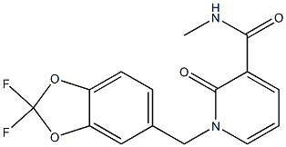 1-[(2,2-difluoro-1,3-benzodioxol-5-yl)methyl]-N-methyl-2-oxo-1,2-dihydro-3-pyridinecarboxamide Struktur